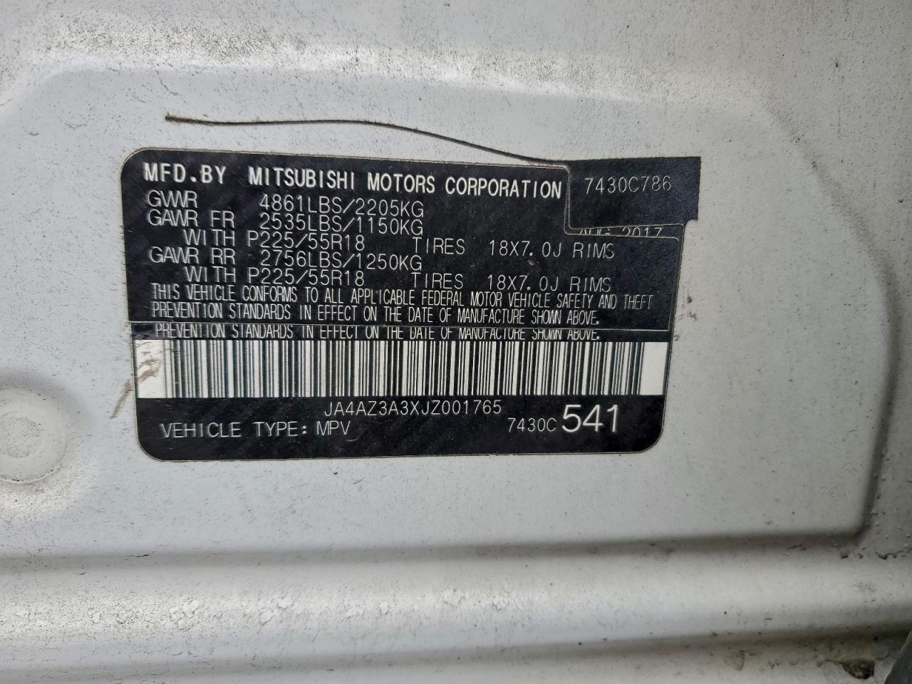 2018 MITSUBISHI outlander