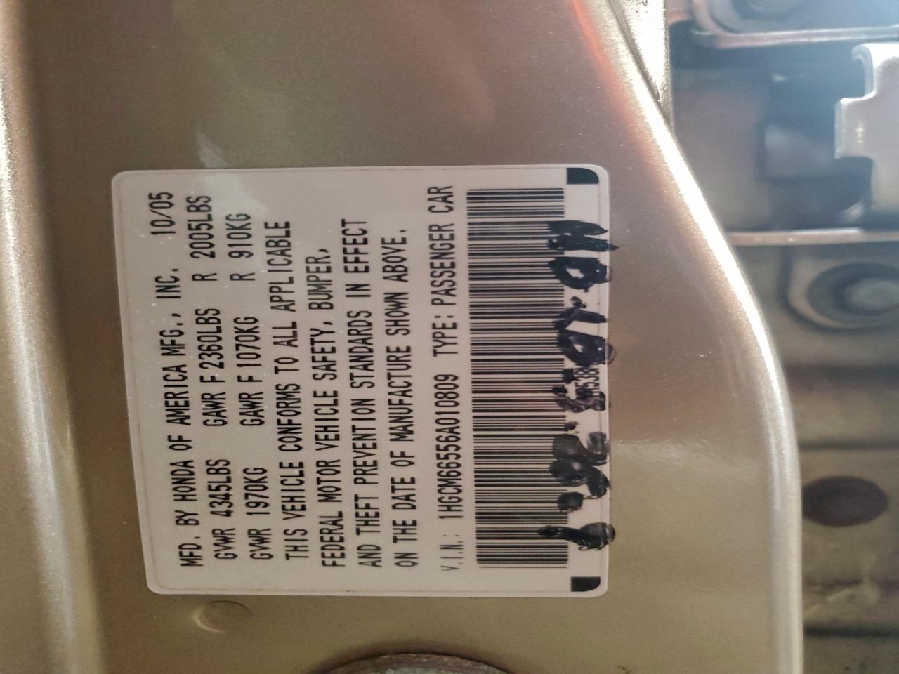 2006 HONDA ACCORD