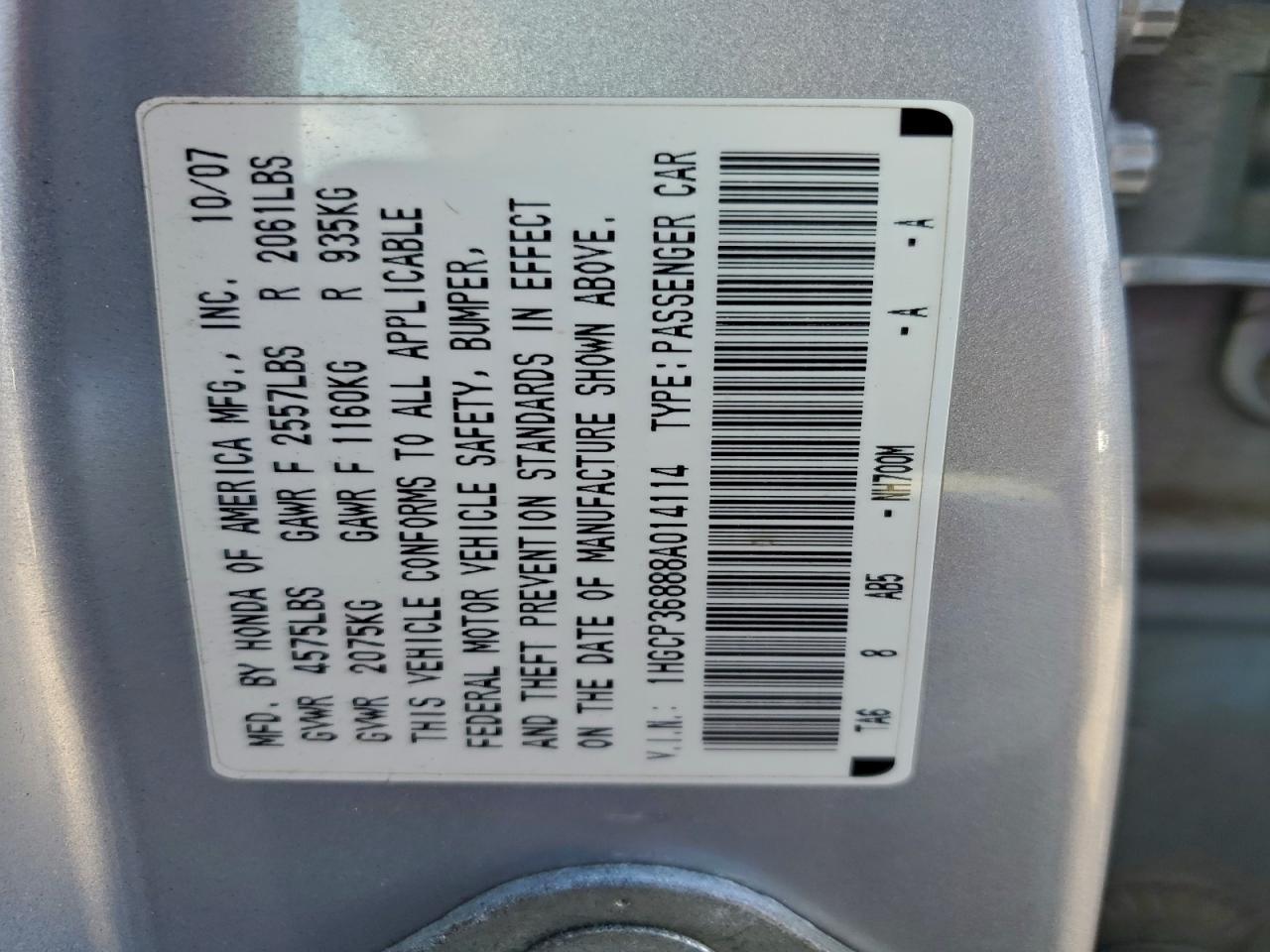 2008 HONDA ACCORD