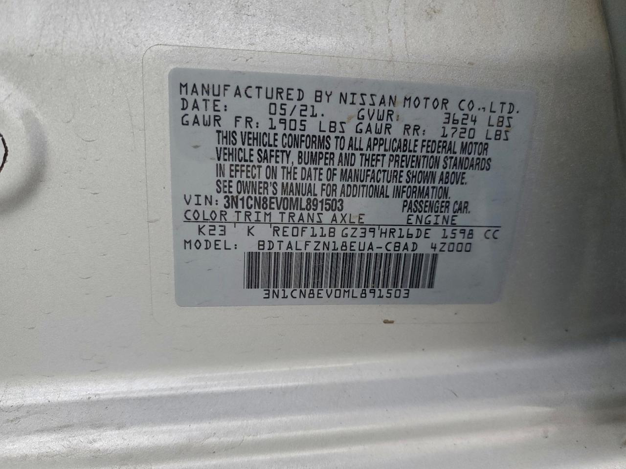 2021 NISSAN VERSA
