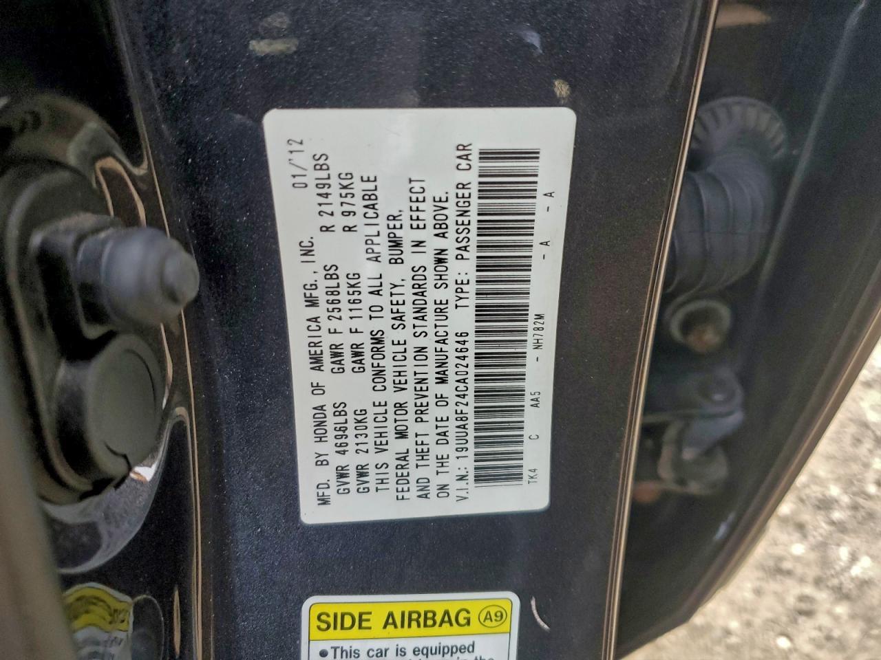 2012 ACURA TL
