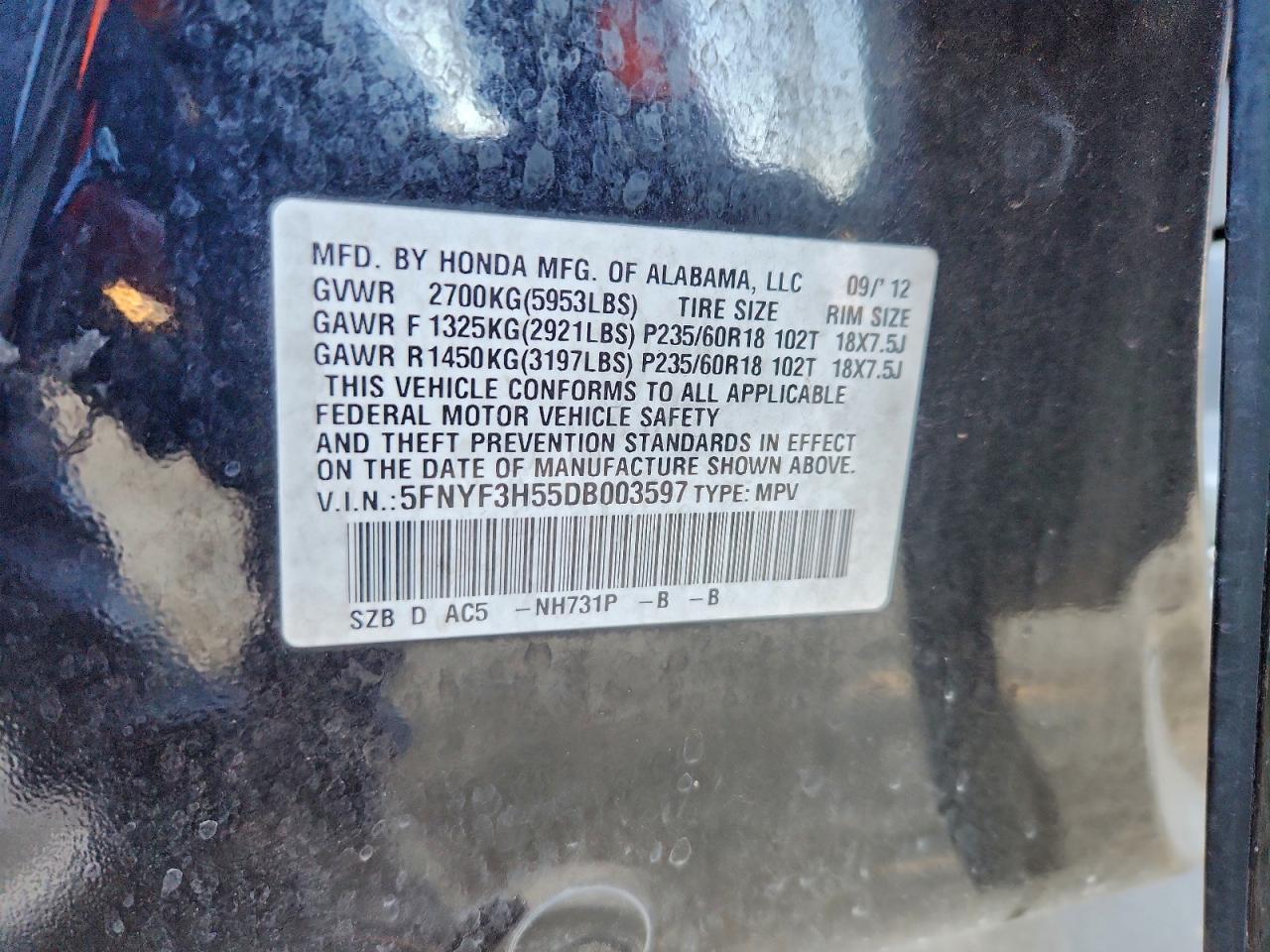 2013 HONDA PILOT