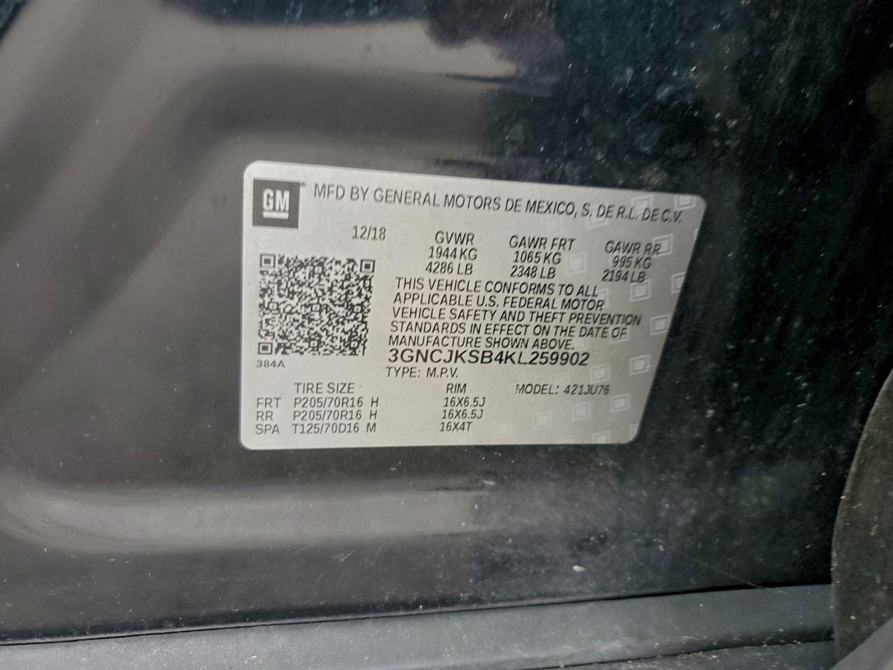 2019 CHEVROLET TRAX