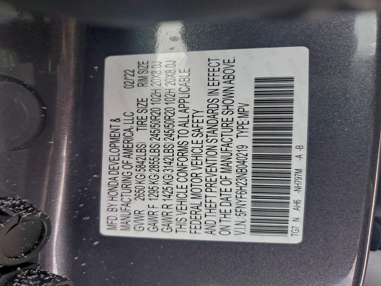 2022 HONDA PILOT
