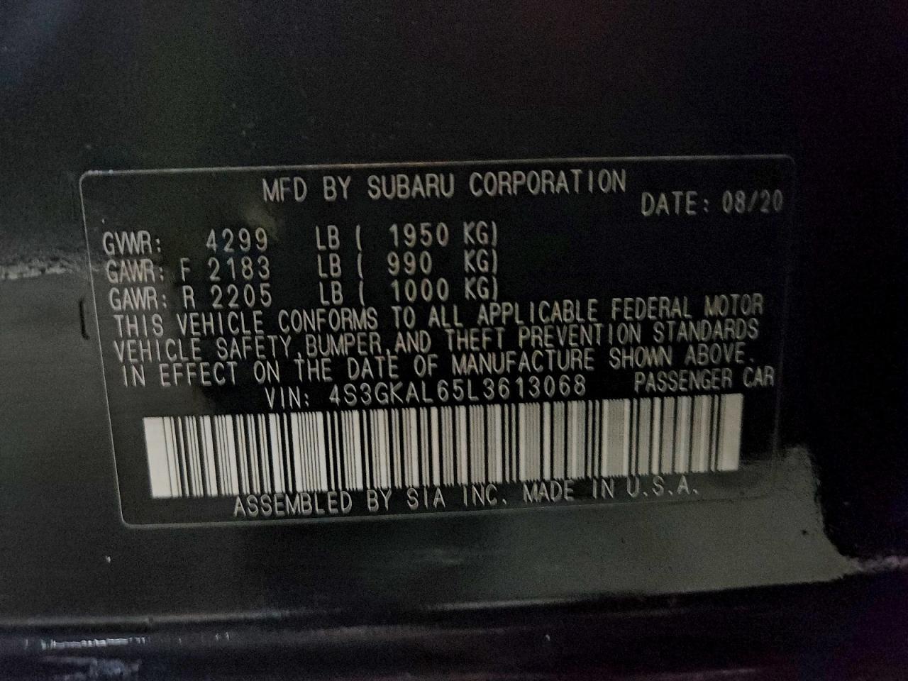 2020 SUBARU IMPREZA