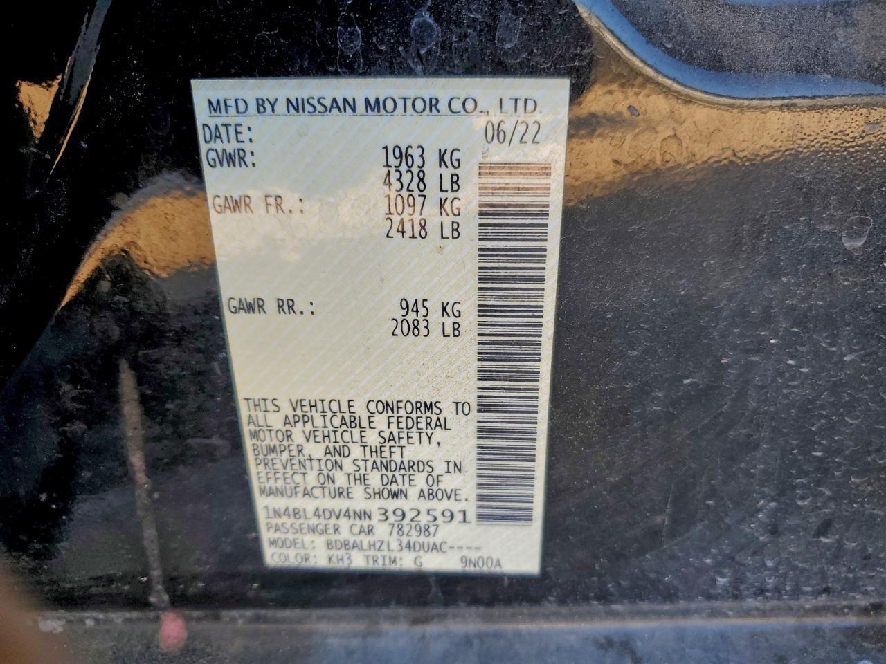 2022 NISSAN ALTIMA