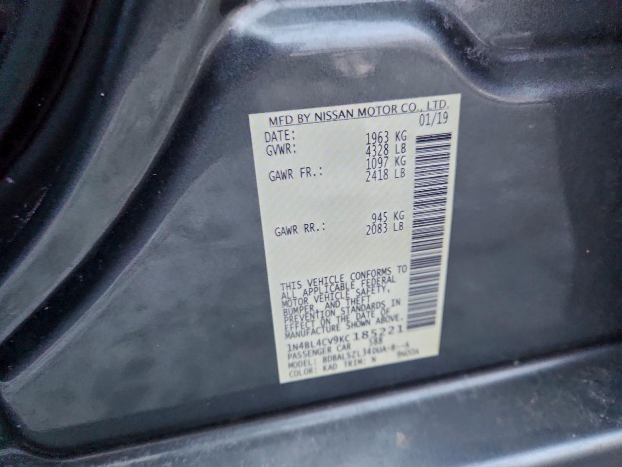 2019 NISSAN ALTIMA
