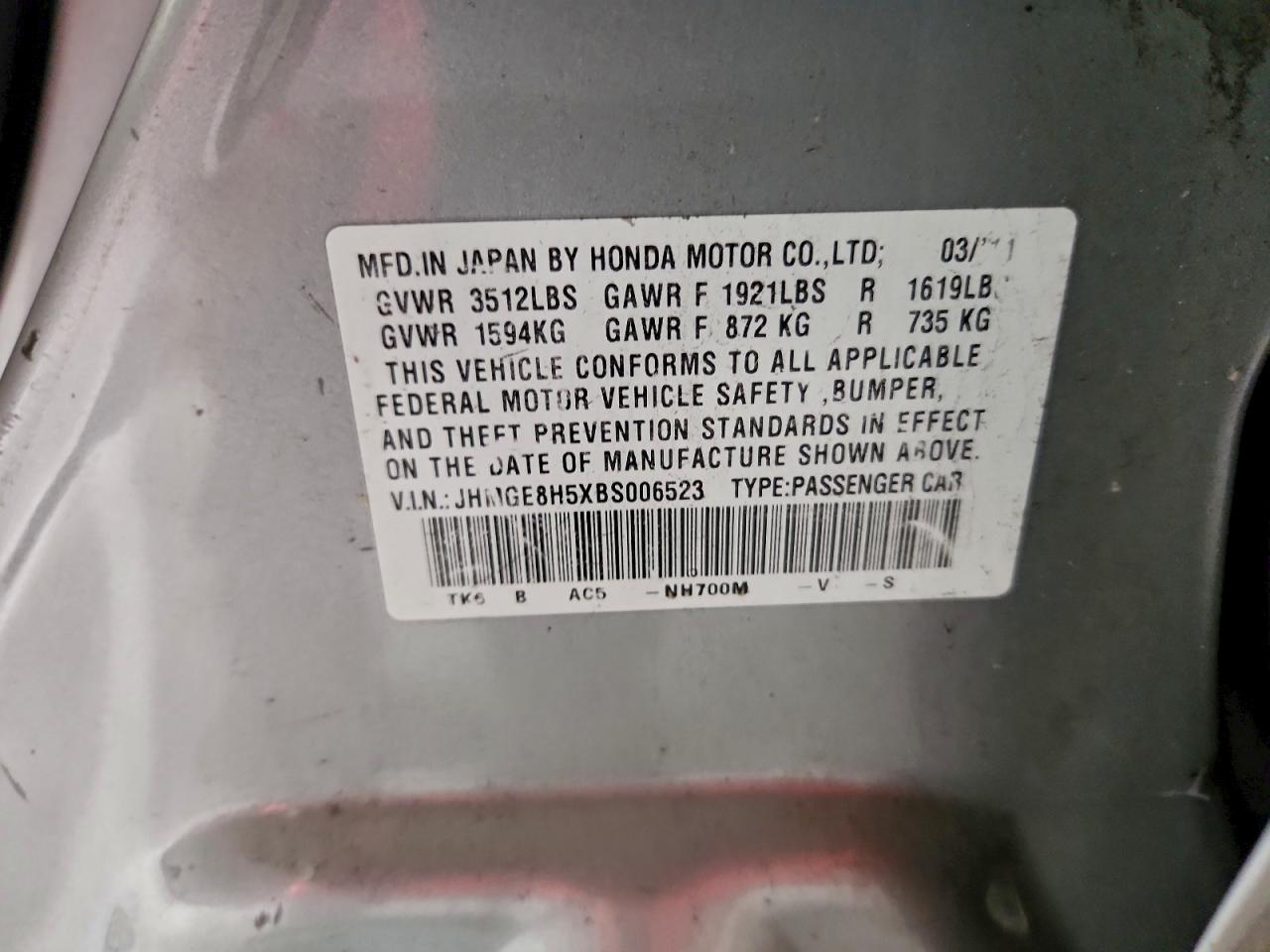 2011 HONDA FIT