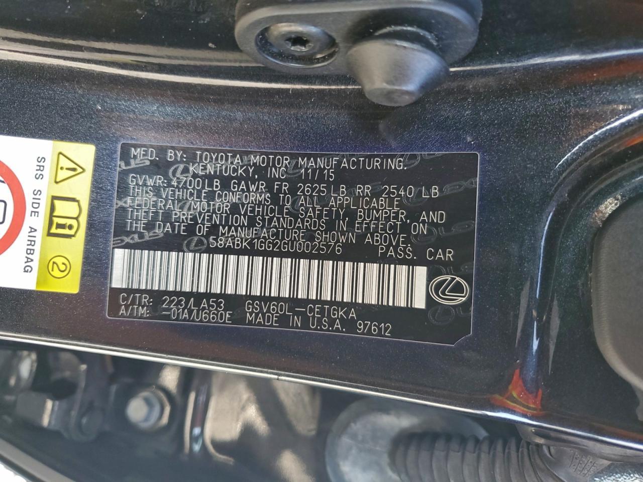 2016 LEXUS ES 350