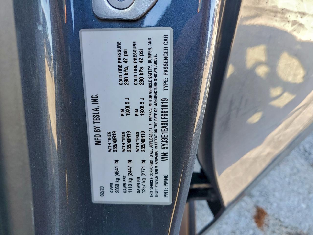 2020 TESLA MODEL 3
