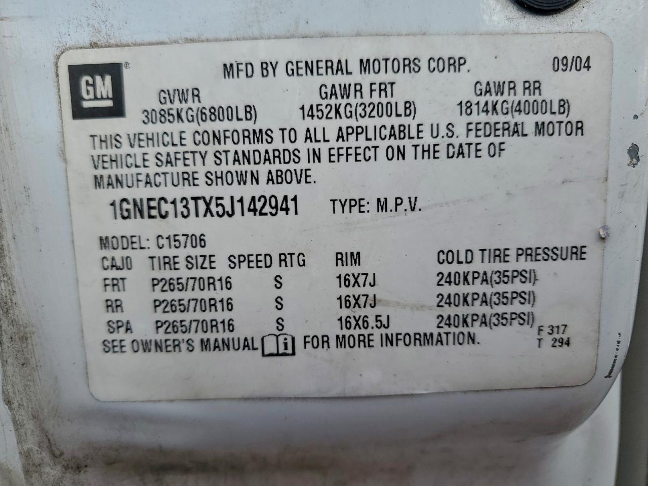 2005 CHEVROLET Tahoe