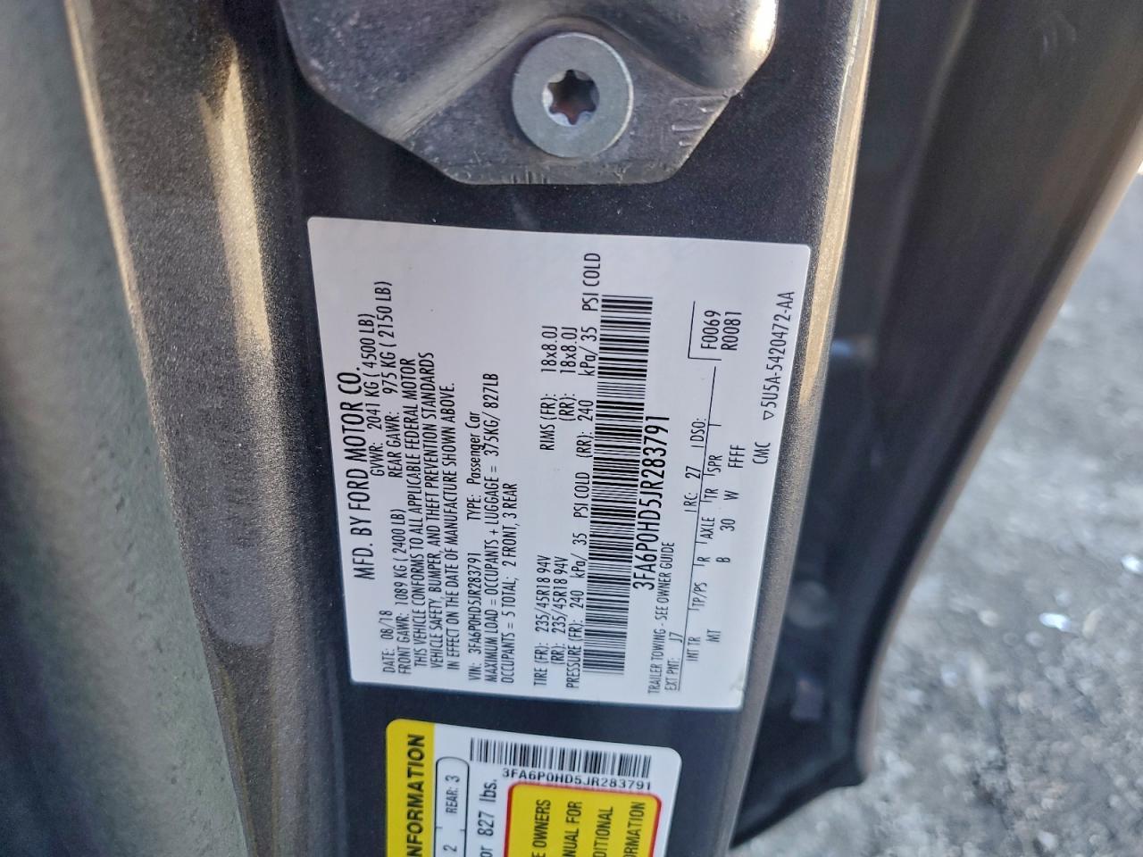 2018 FORD FUSION