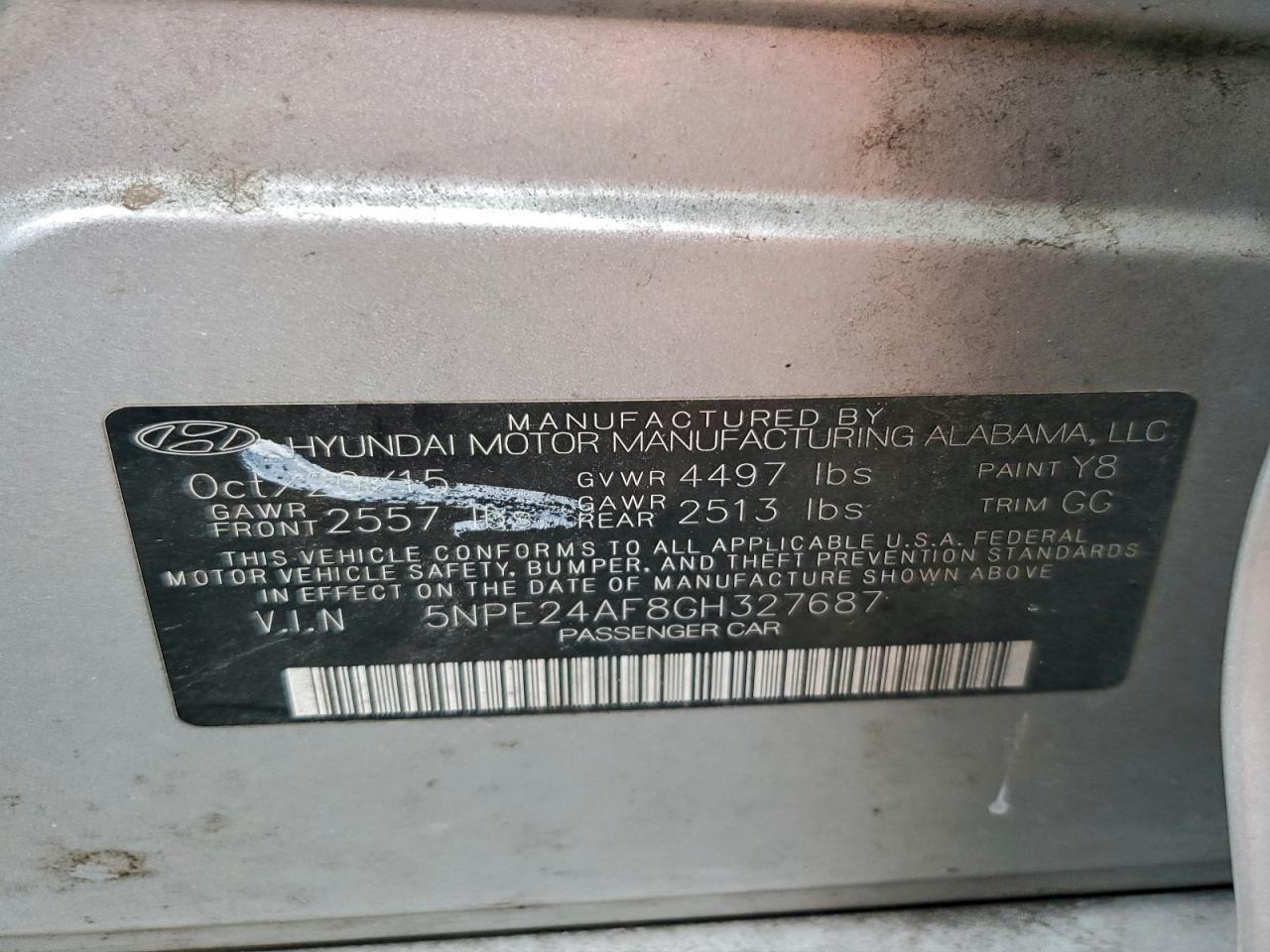 2016 HYUNDAI SONATA