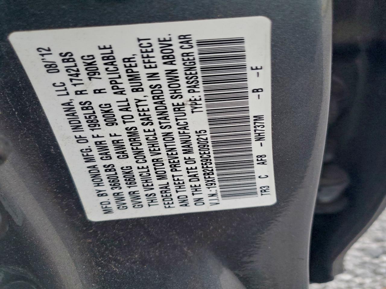 2012 HONDA CIVIC