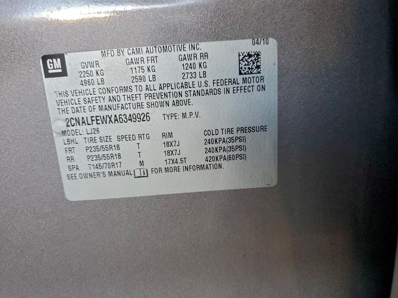 2010 CHEVROLET EQUINOX