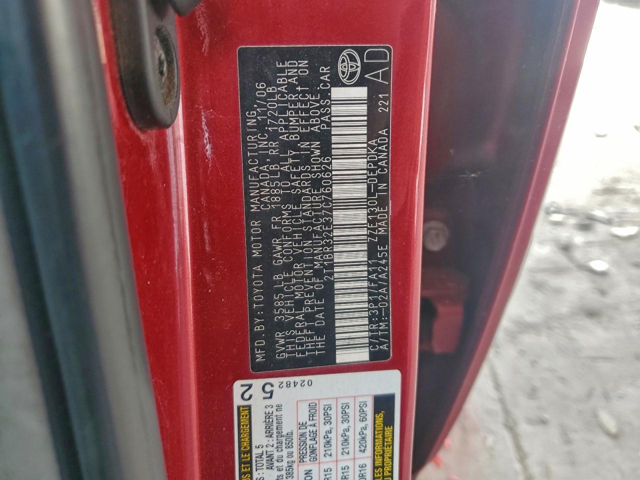 2007 TOYOTA COROLLA