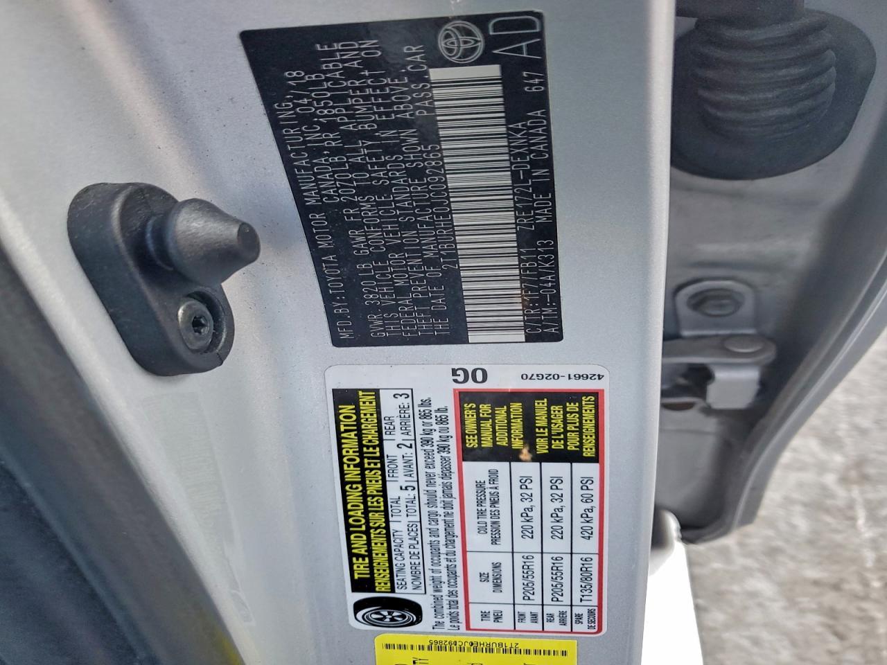 2018 TOYOTA COROLLA