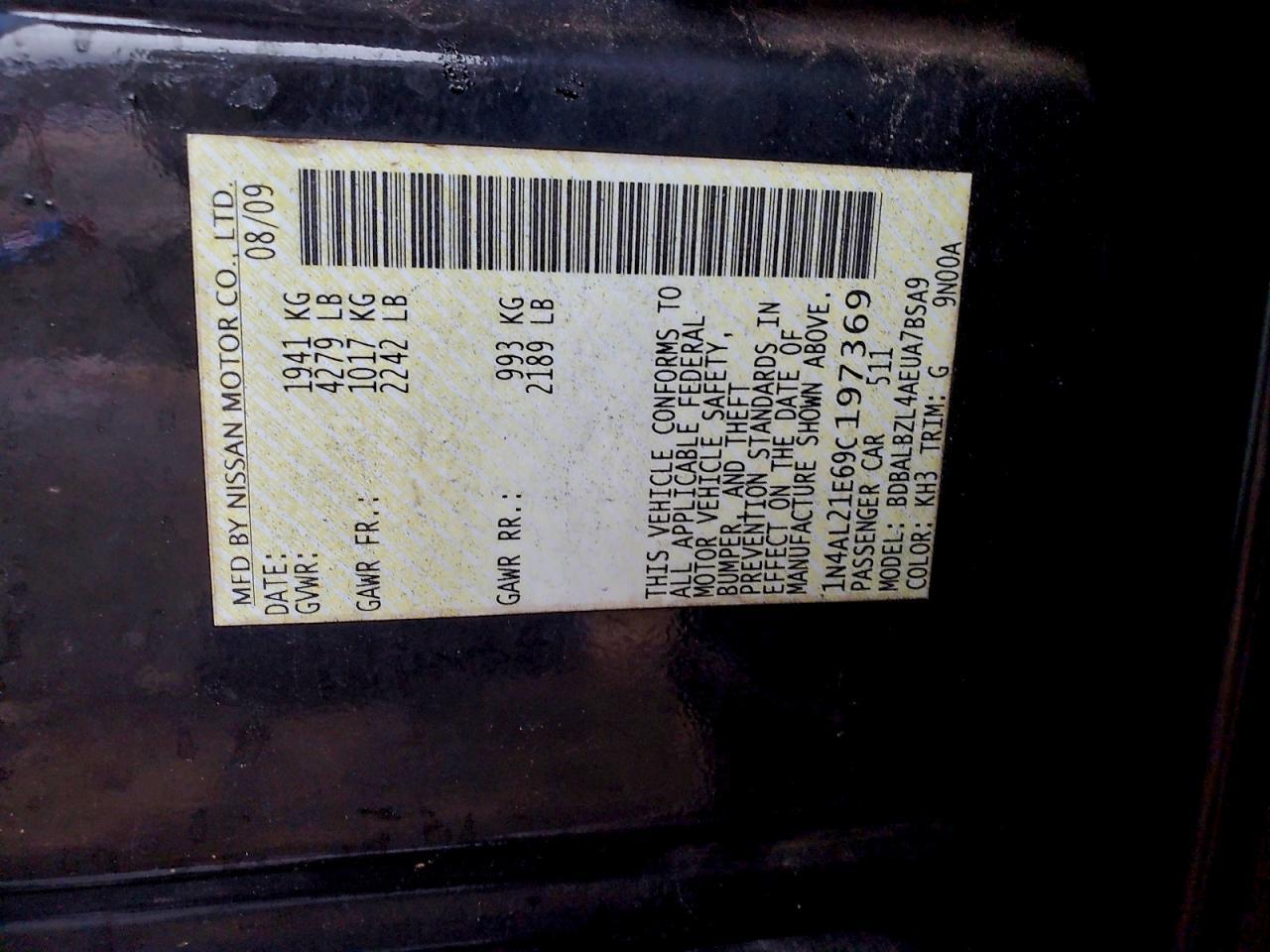 2009 NISSAN ALTIMA