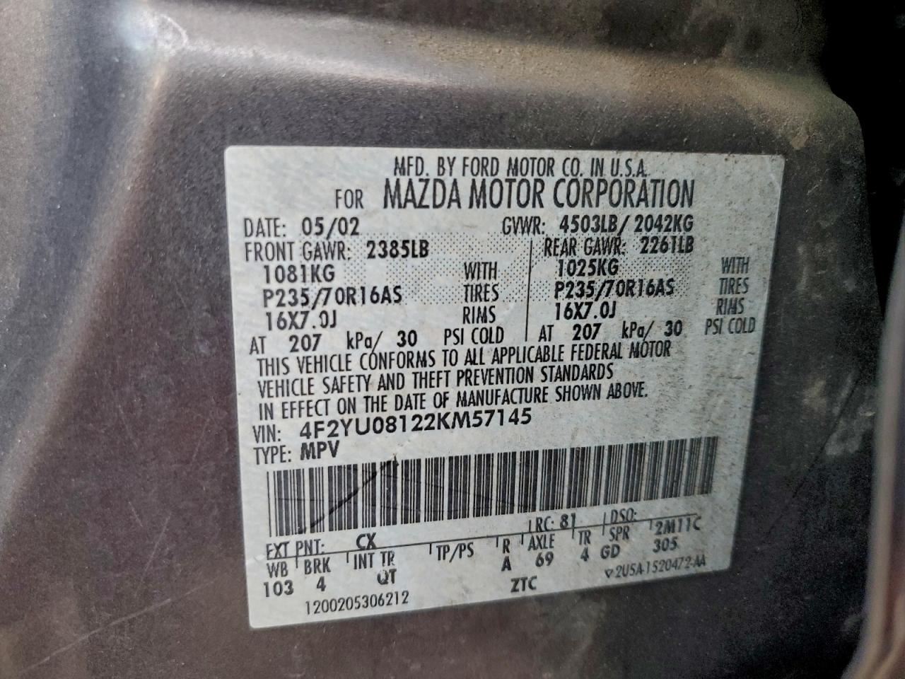 2002 MAZDA Tribute