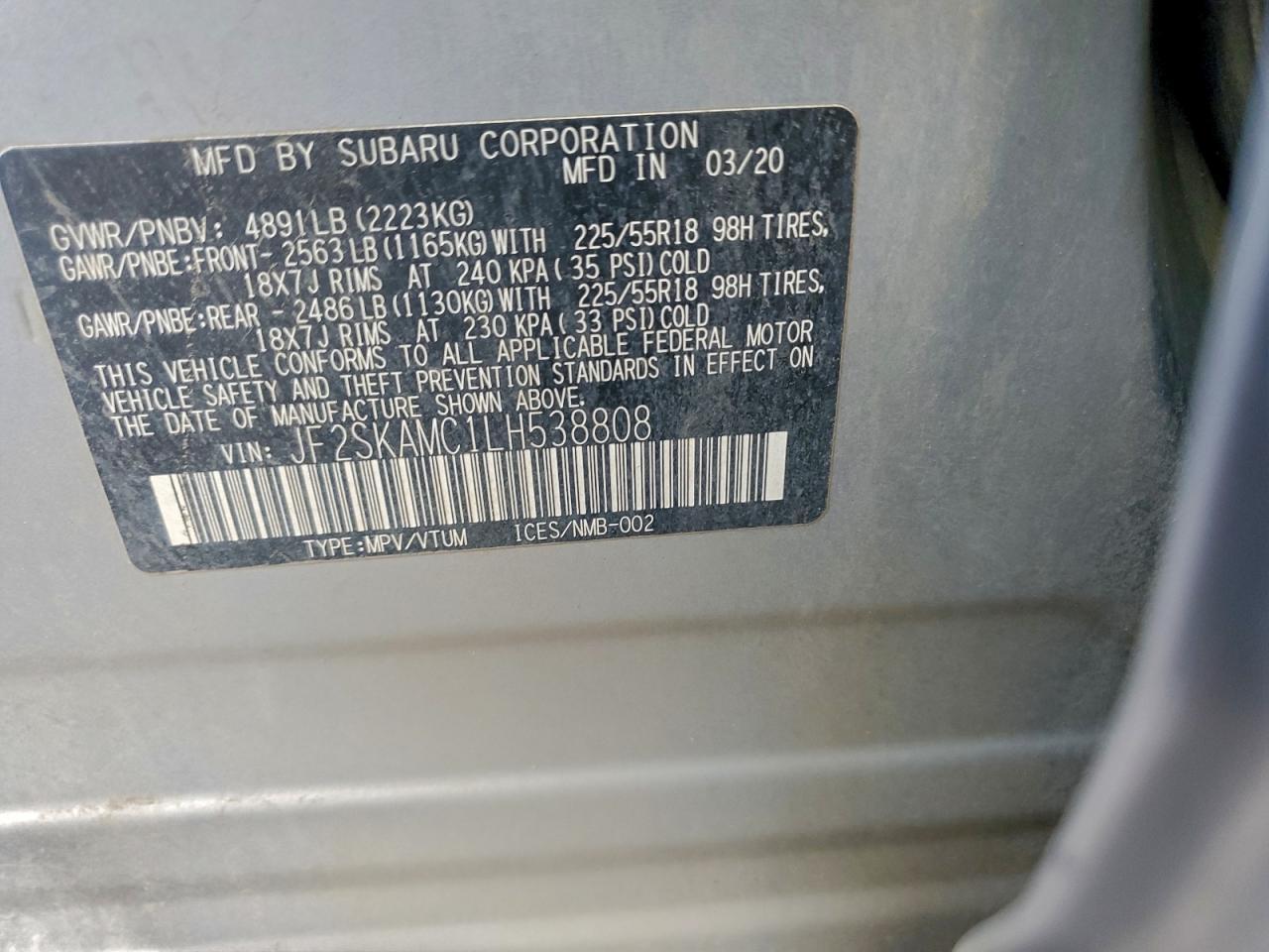 2020 SUBARU FORESTER