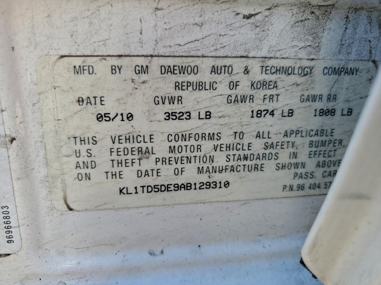 2010 CHEVROLET Aveo