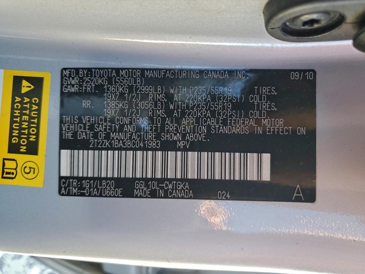 2011 LEXUS RX 350