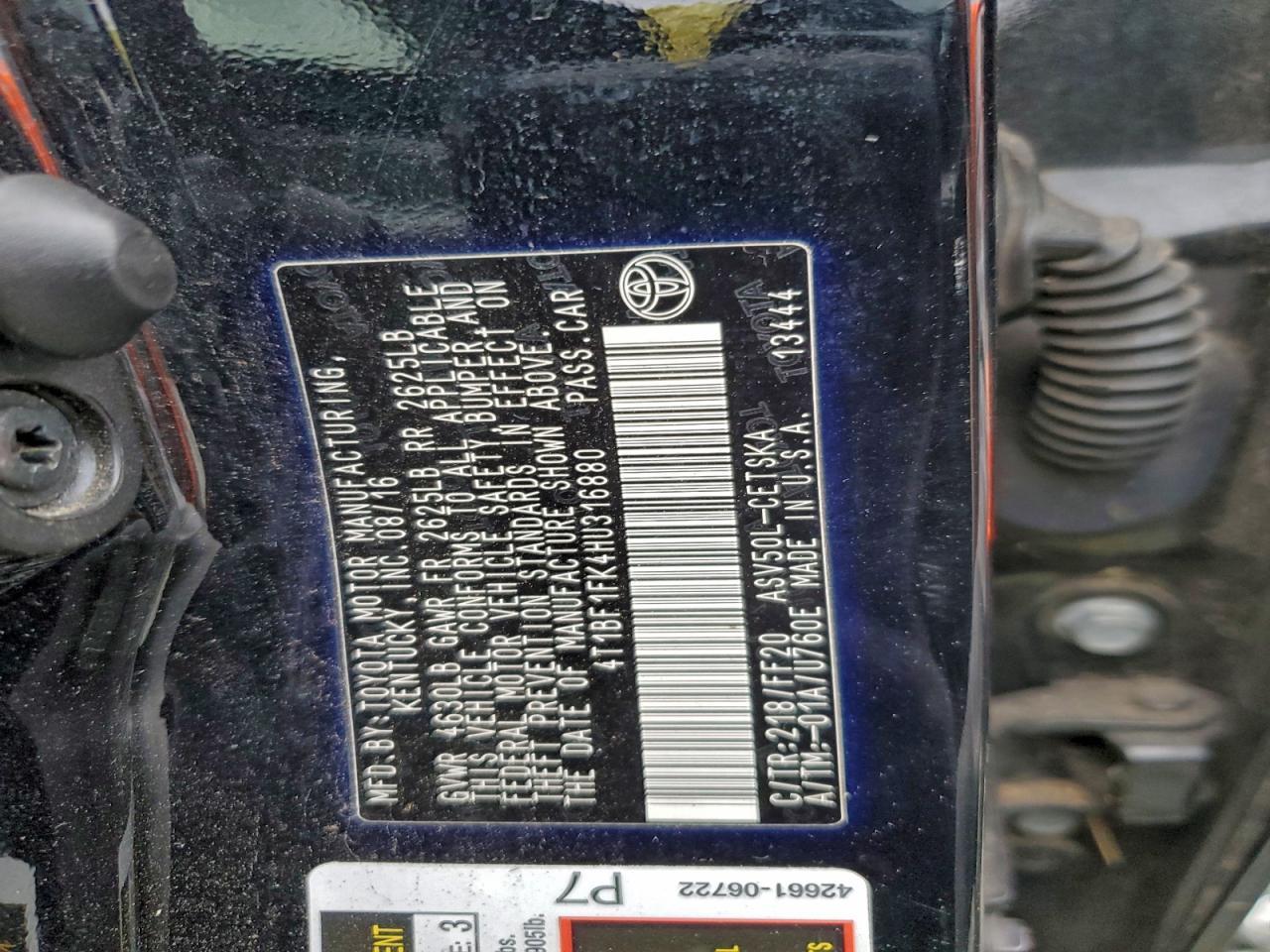 2017 TOYOTA CAMRY