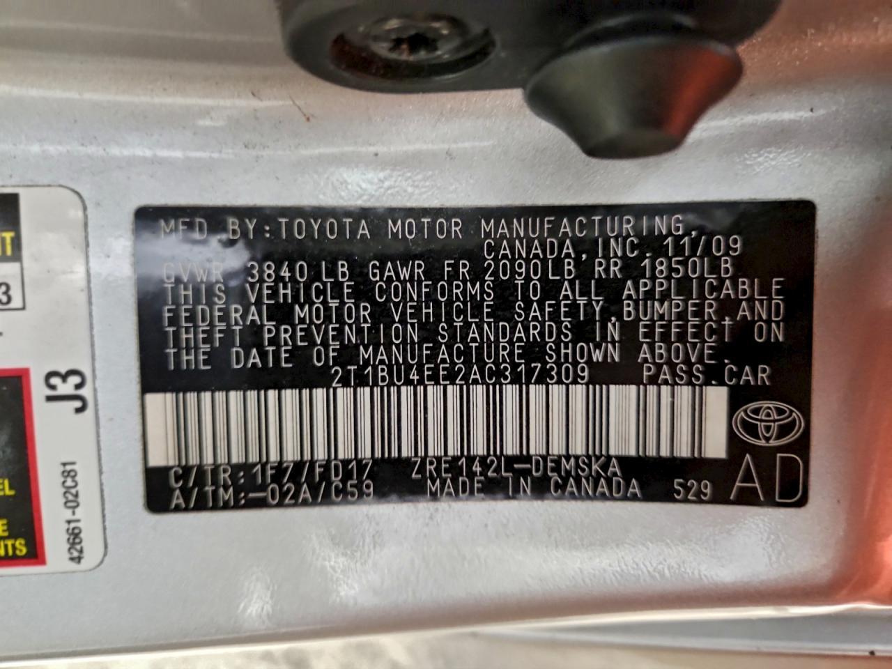 2010 TOYOTA COROLLA