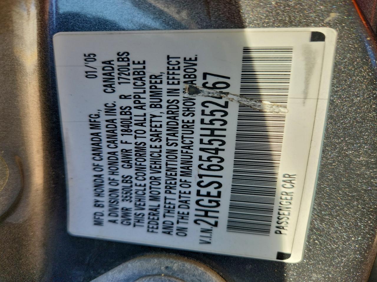 2005 HONDA CIVIC