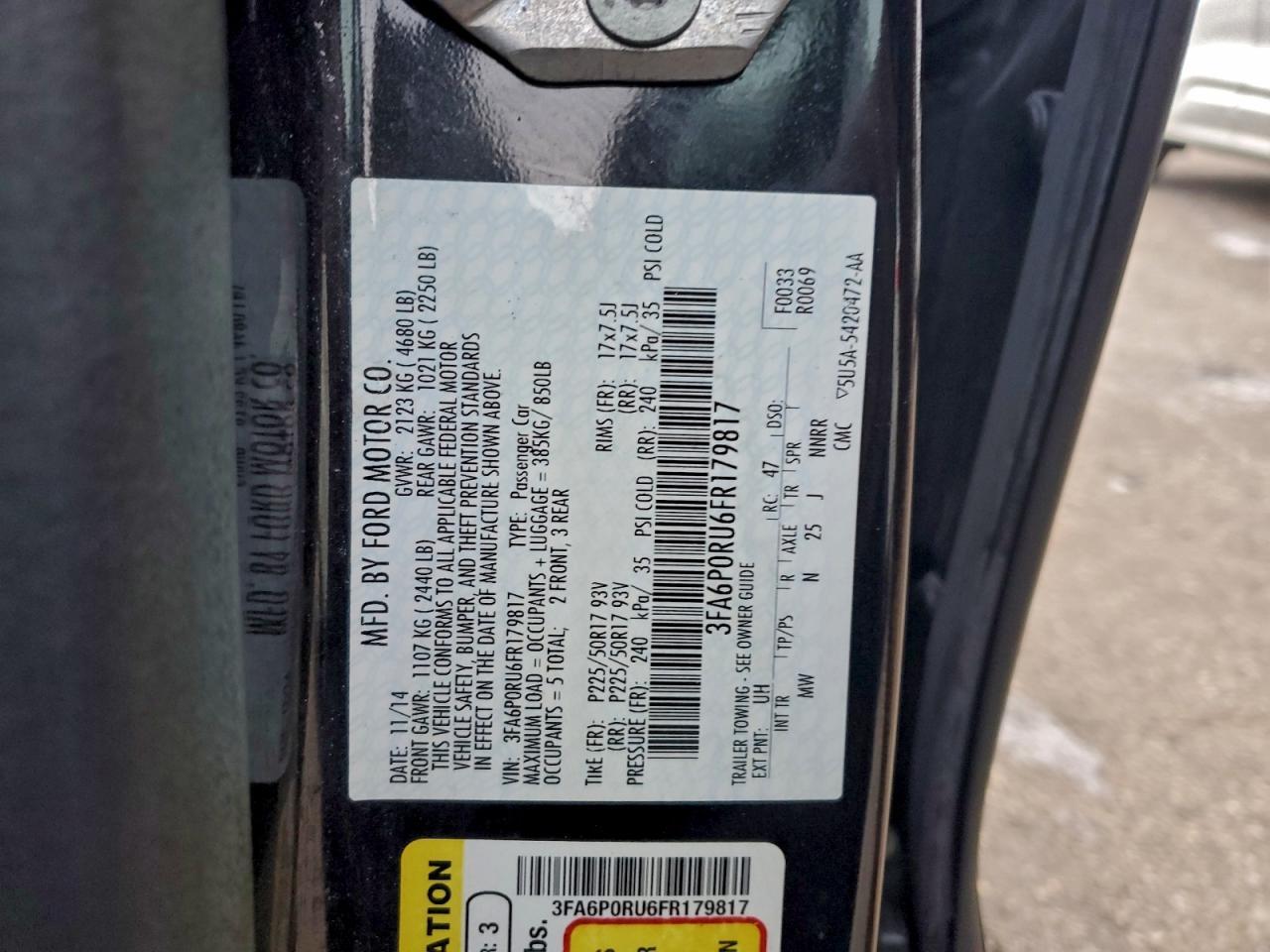 2015 FORD FUSION