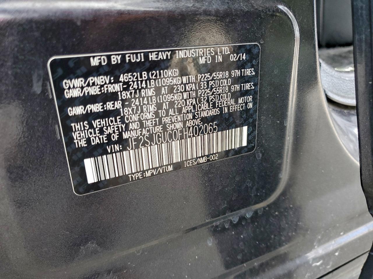 2015 SUBARU FORESTER