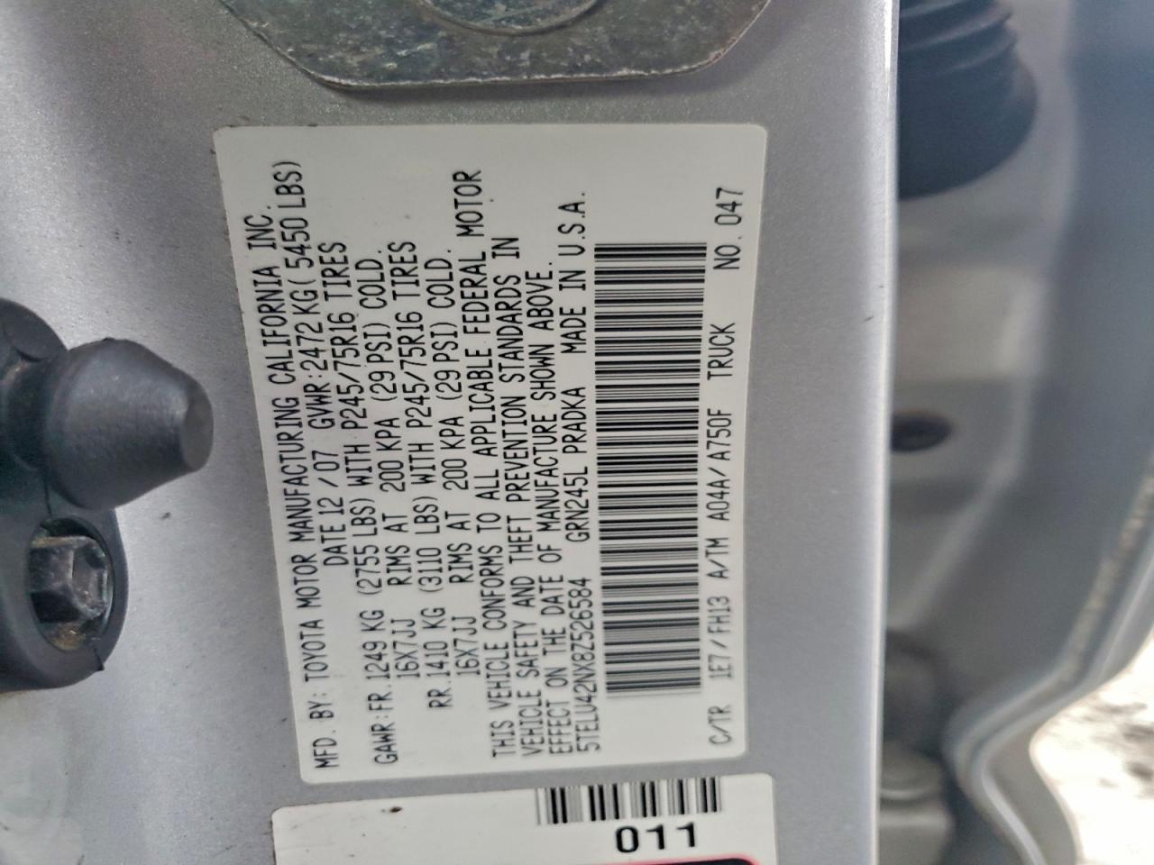 2008 TOYOTA TACOMA