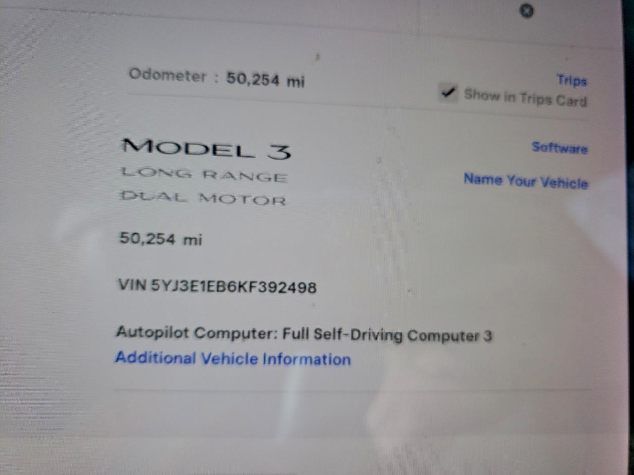 2019 TESLA MODEL 3