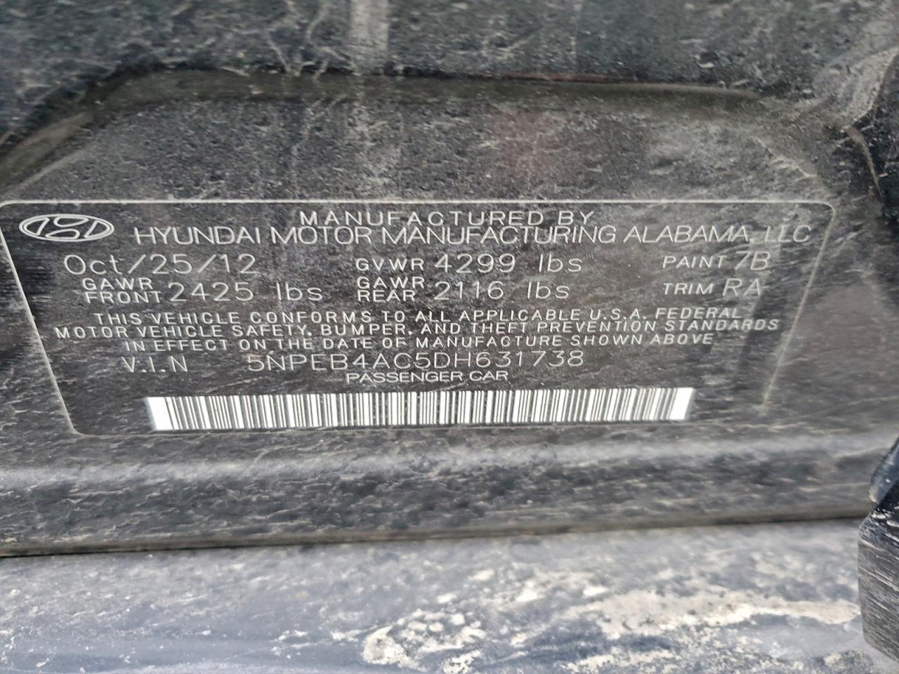 2013 HYUNDAI SONATA