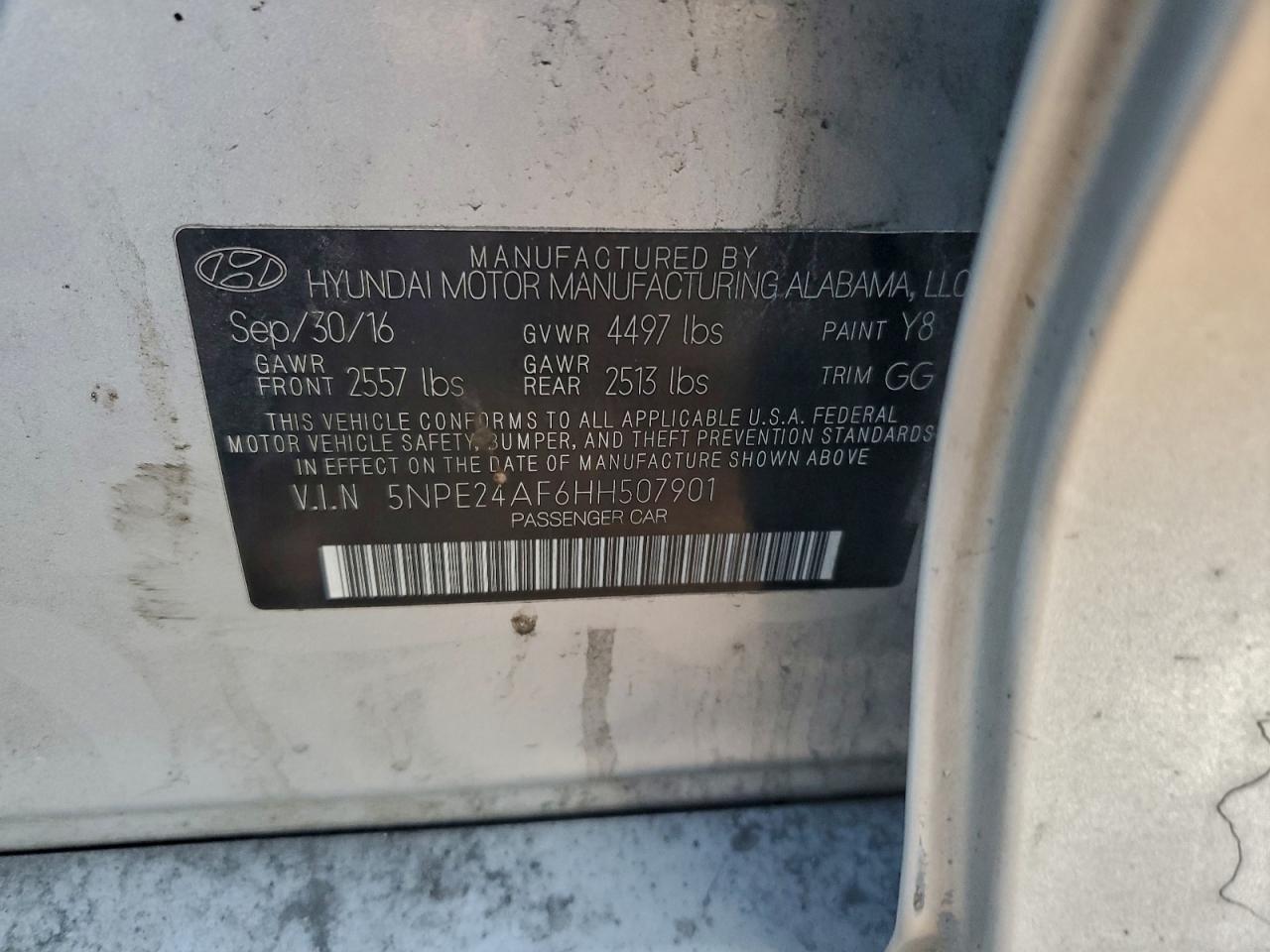 2017 HYUNDAI SONATA