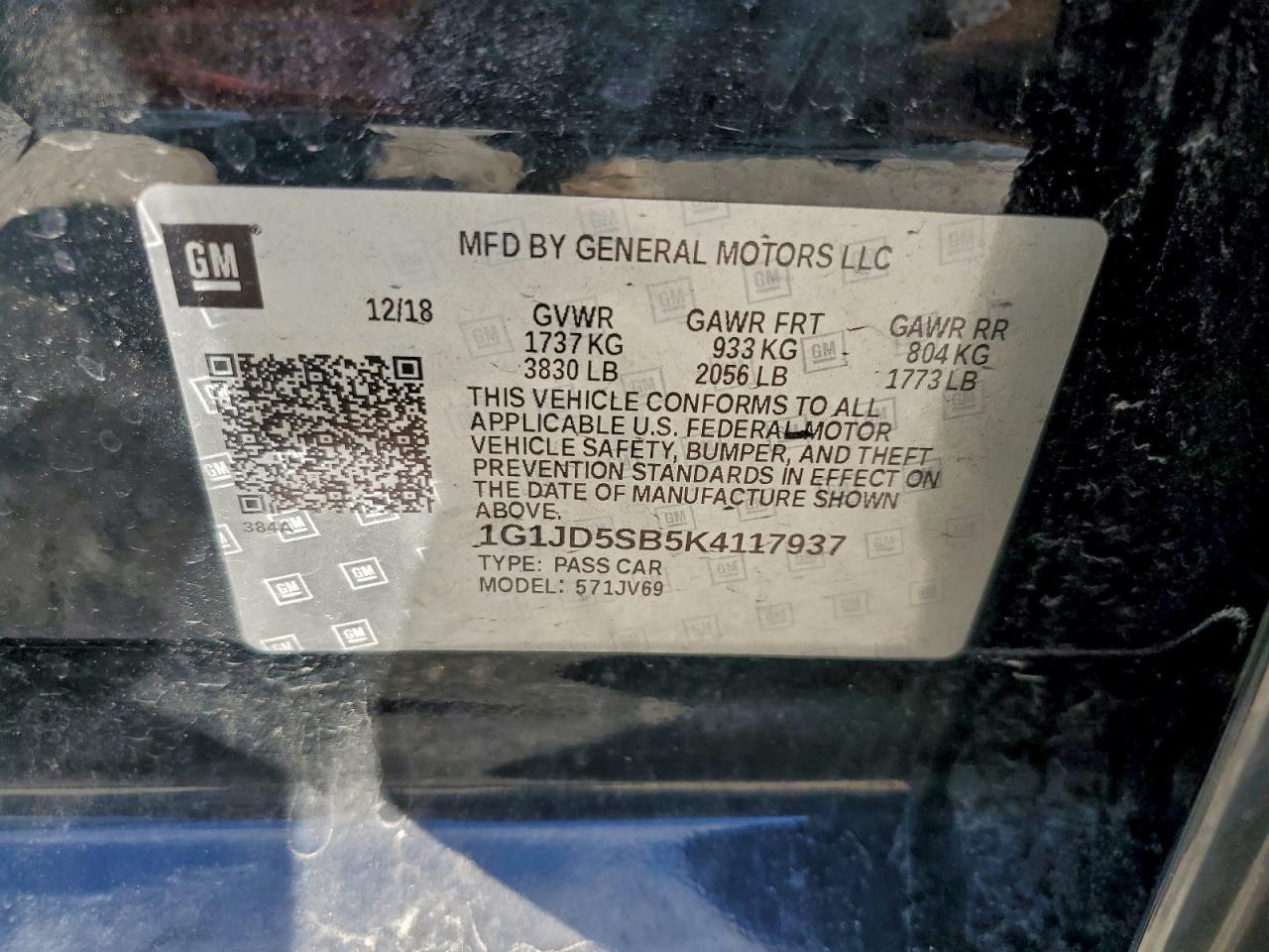 2019 CHEVROLET SONIC