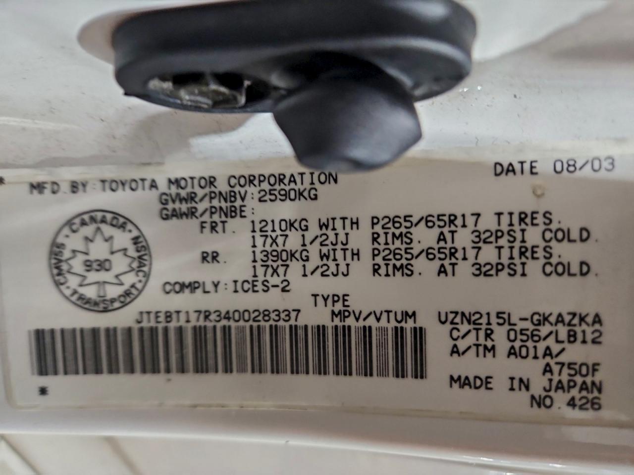 2004 TOYOTA 4Runner