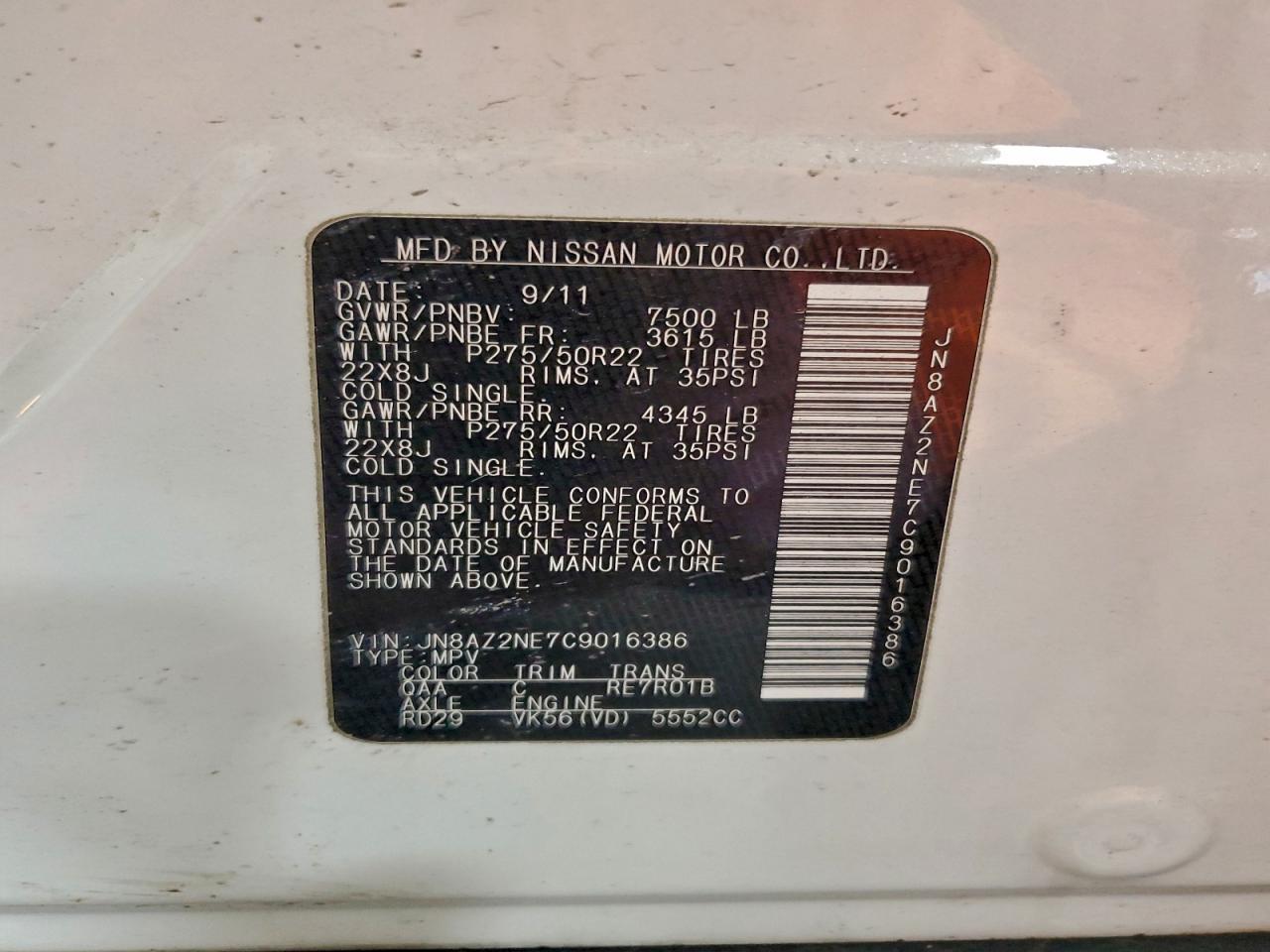 2012 INFINITI QX56