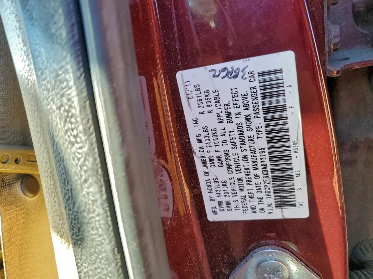 2011 HONDA ACCORD