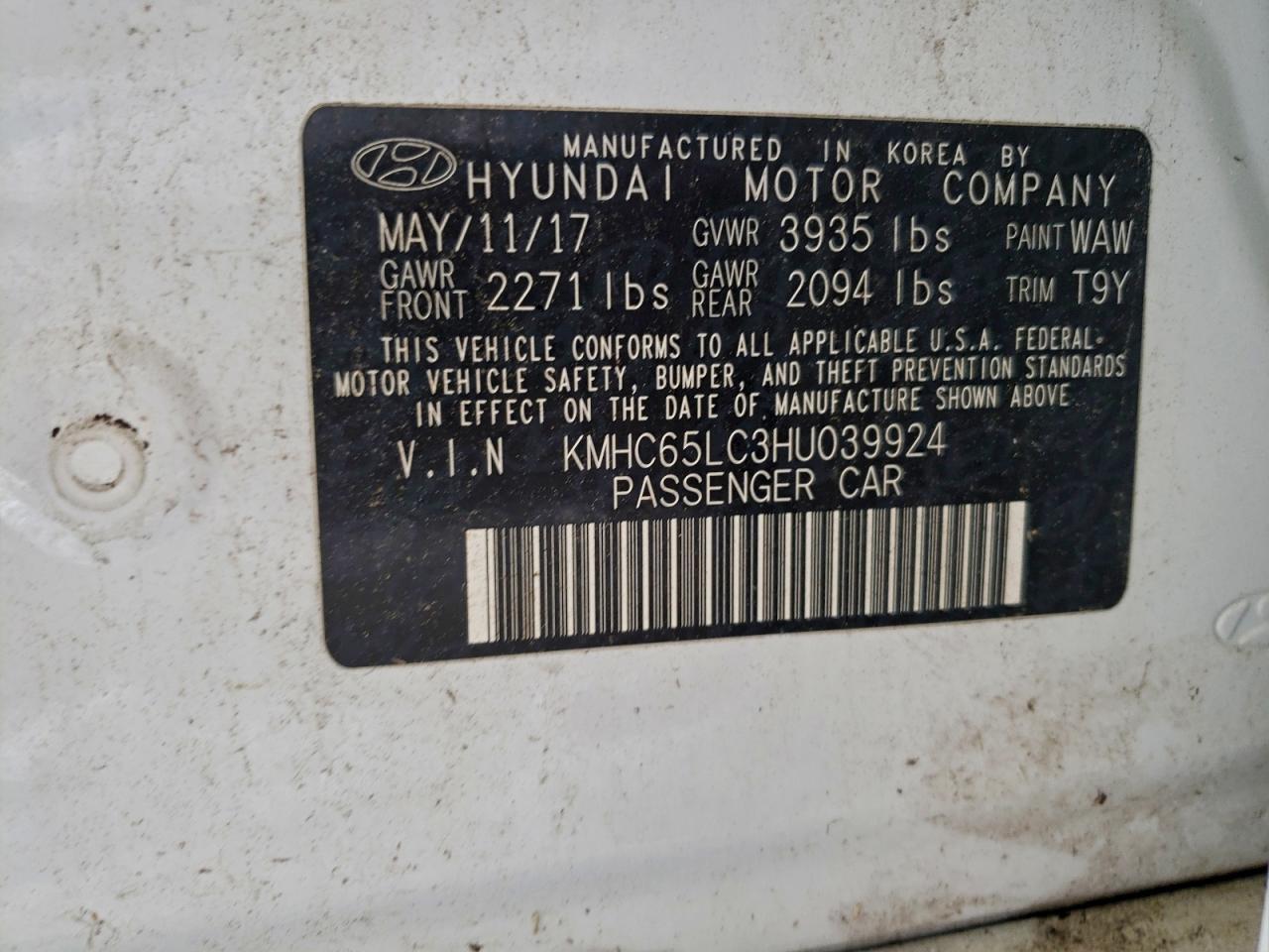 2017 HYUNDAI Ioniq