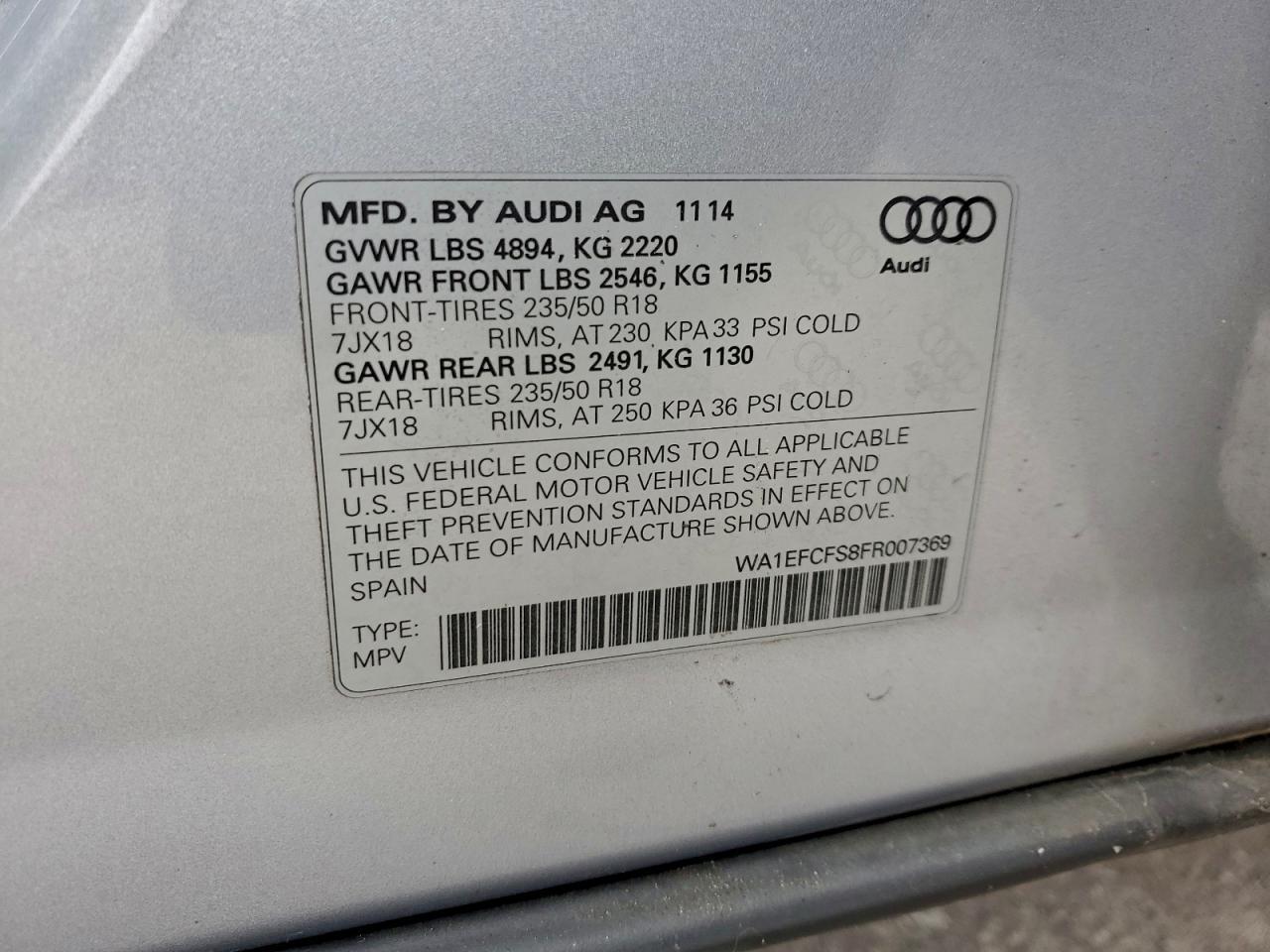 2015 AUDI Q3