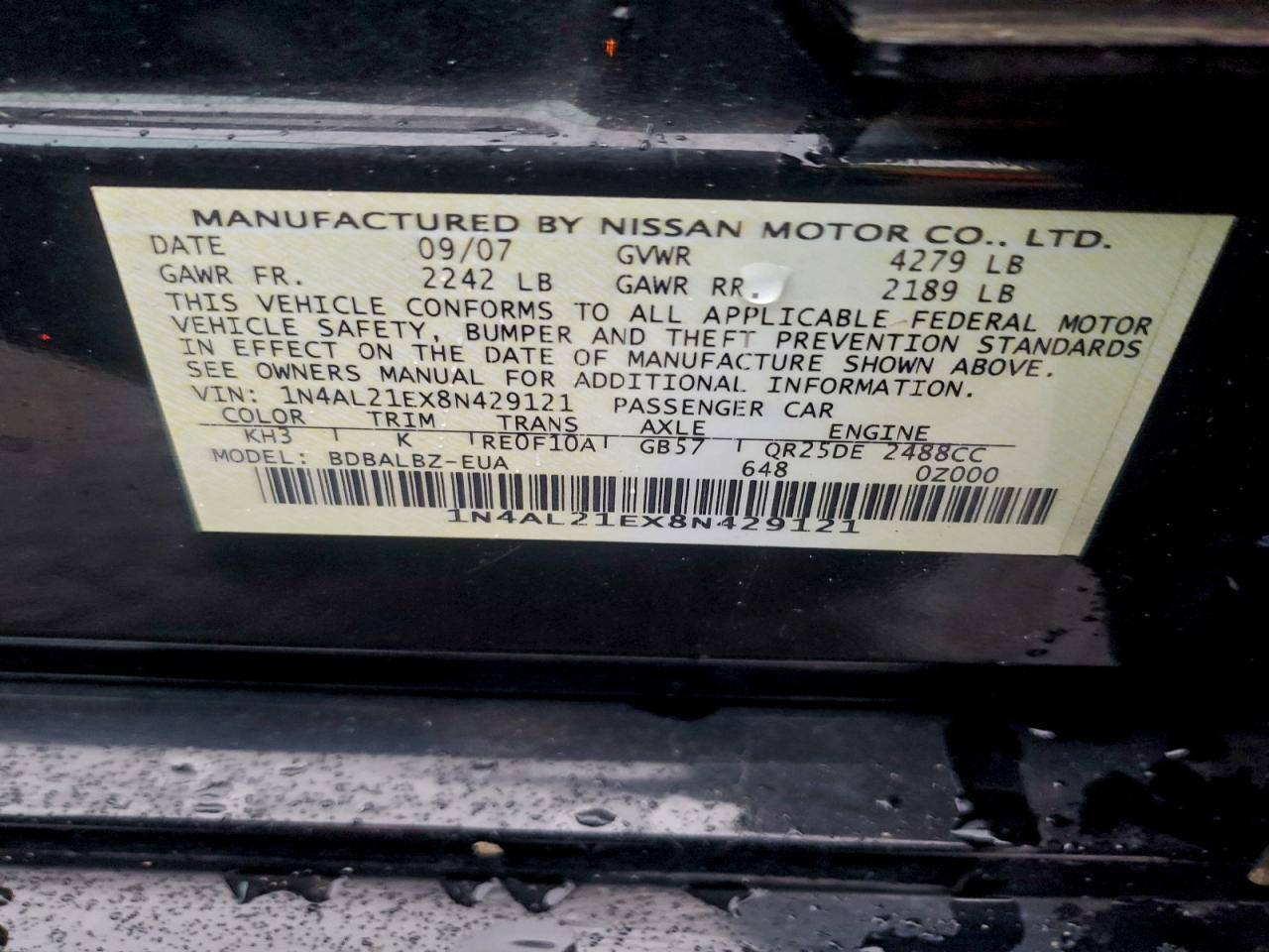 2008 NISSAN ALTIMA