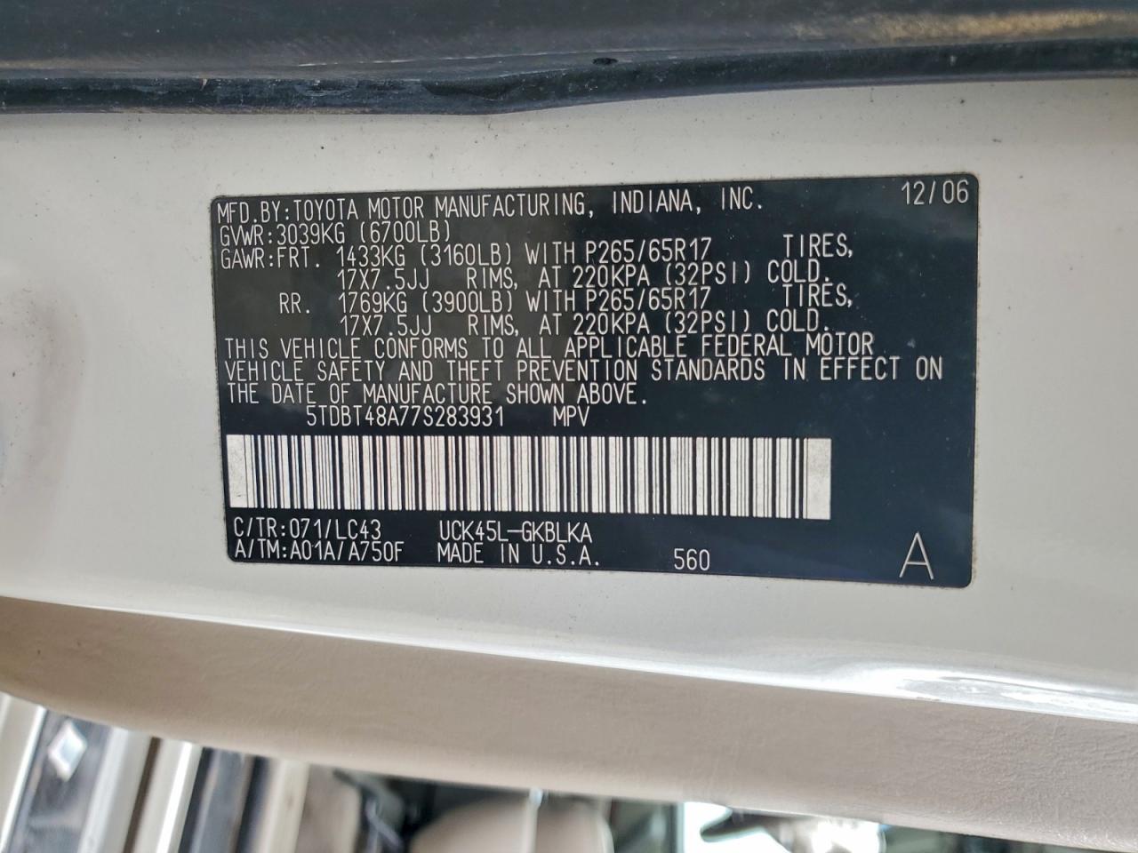 2007 TOYOTA Sequoia