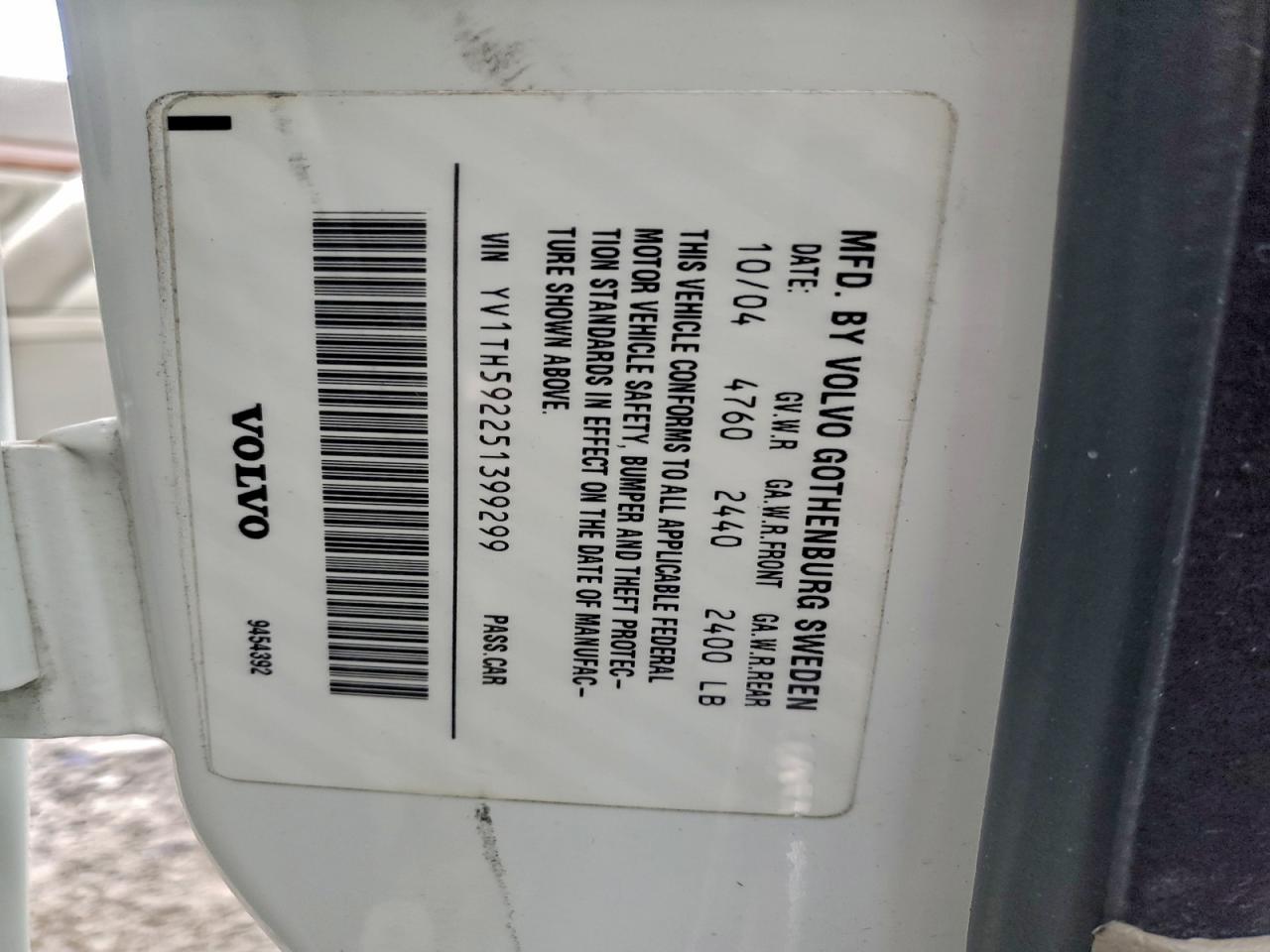 2005 VOLVO S80