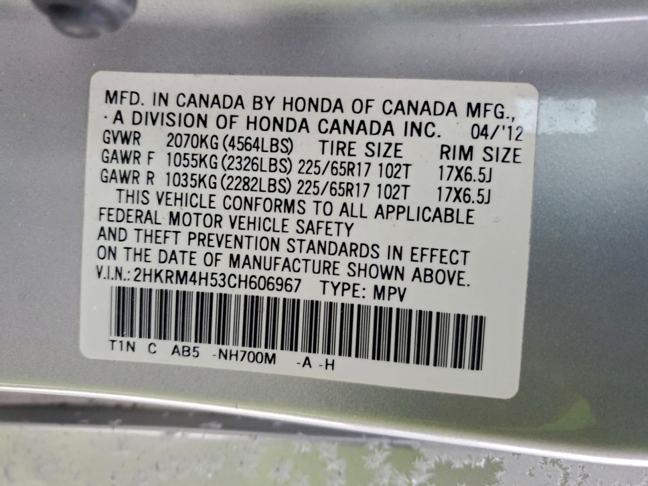 2012 HONDA CR-V