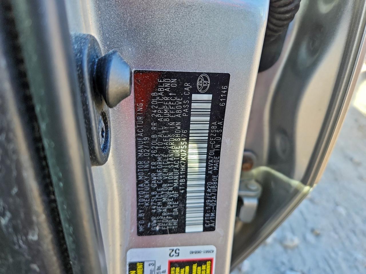 2019 TOYOTA CAMRY