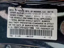 2016 HONDA CIVIC
