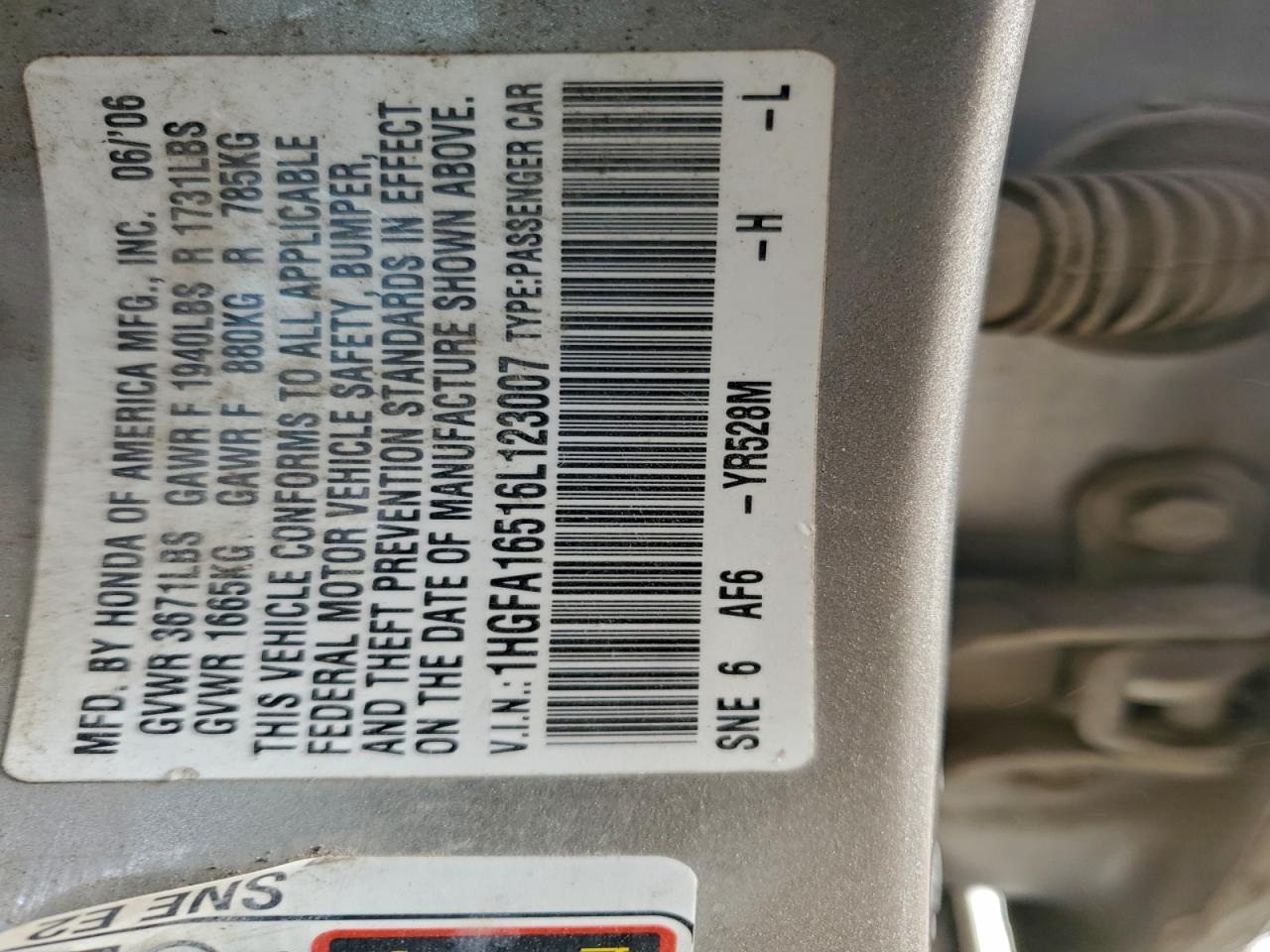 2006 HONDA CIVIC