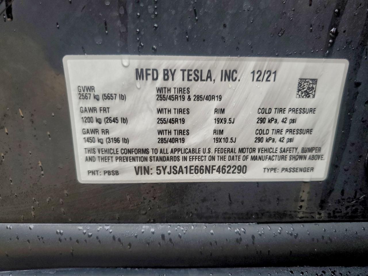 2022 TESLA MODEL S