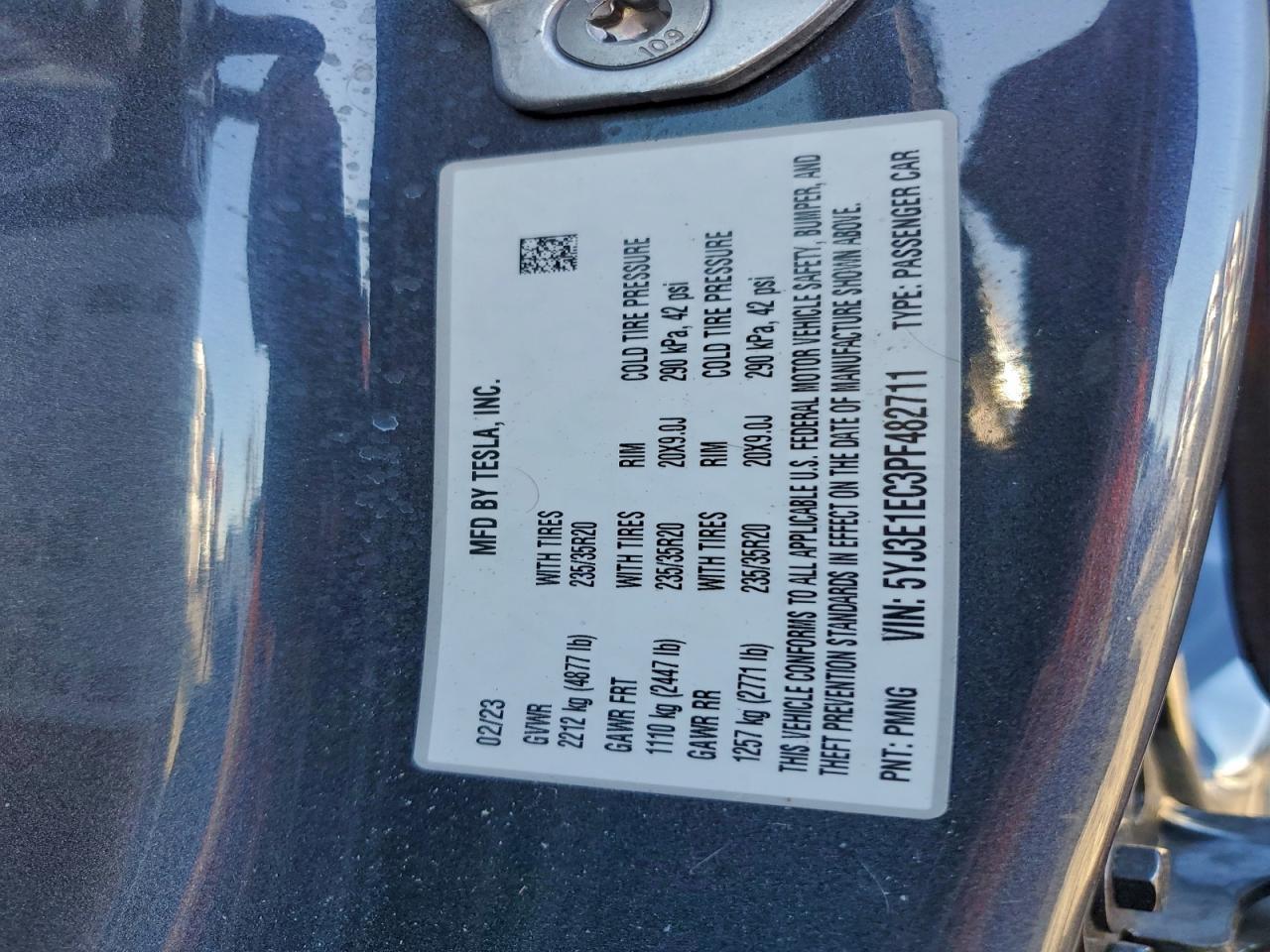 2023 TESLA MODEL 3